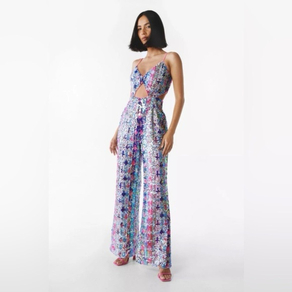Nasty Gal Sequin Multicolor Jumpsuit